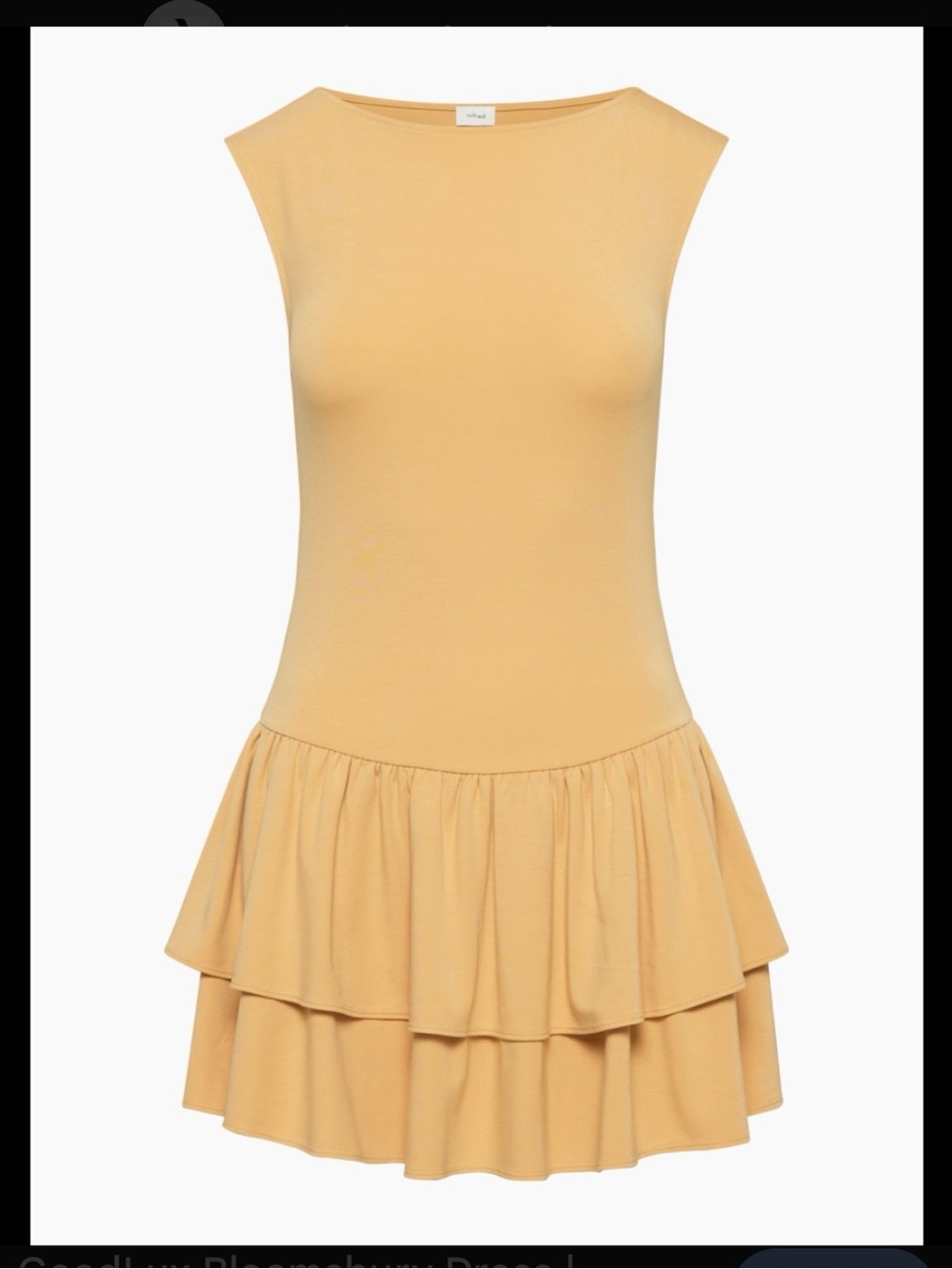 Aritzia Wilfred Bloomsbury Sleeveless Tiered Ruffle Dress in Soft Apricot NWT